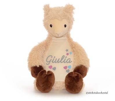 Kuscheltier Lama bestickt mit Namen